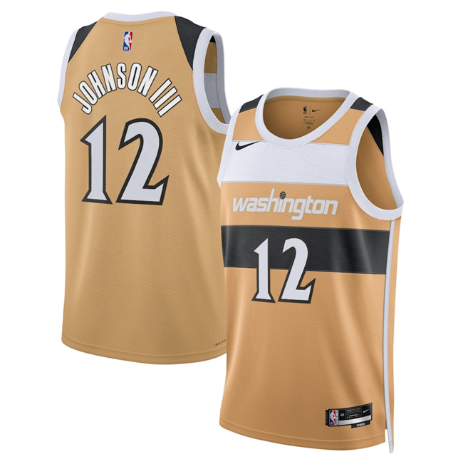 Men's Washington Wizards #12 Tre Johnson Gold 2025/26 City Edition Stitched Basketball Jersey